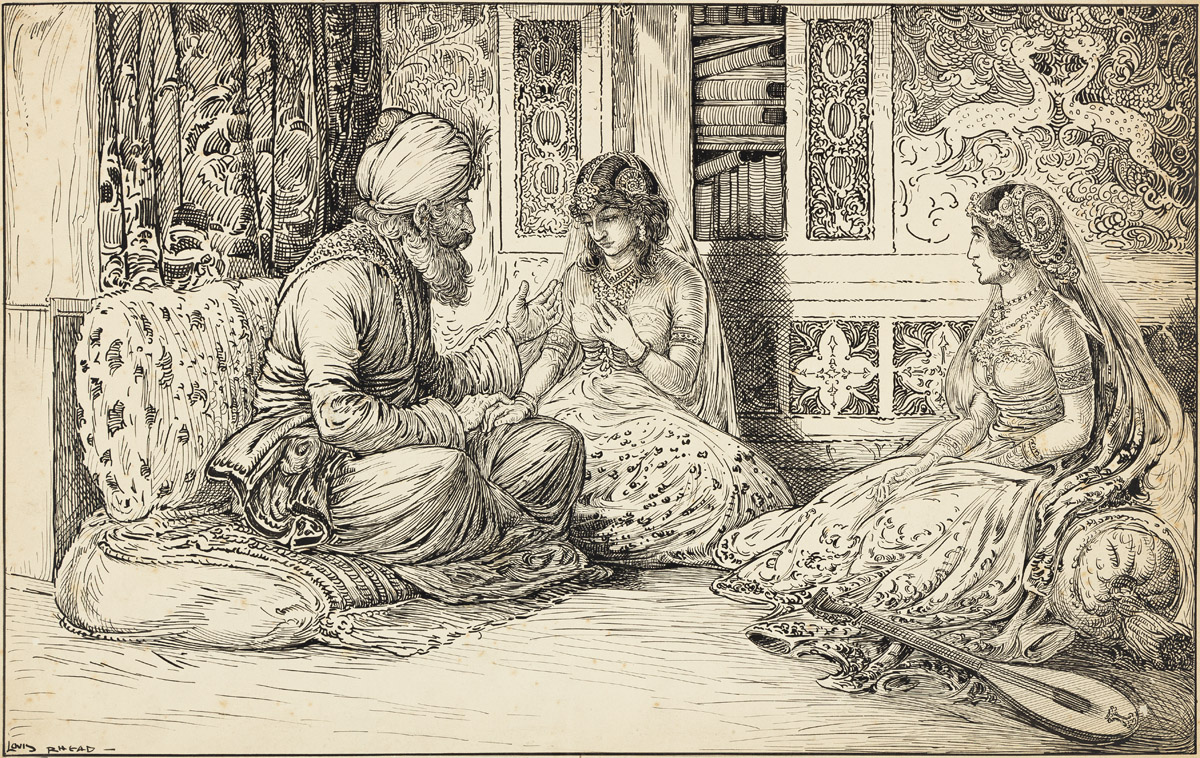 LOUIS RHEAD (1957-1926) What happened to the ass? asked Sheherazade. I will tell you, said the Vizier.